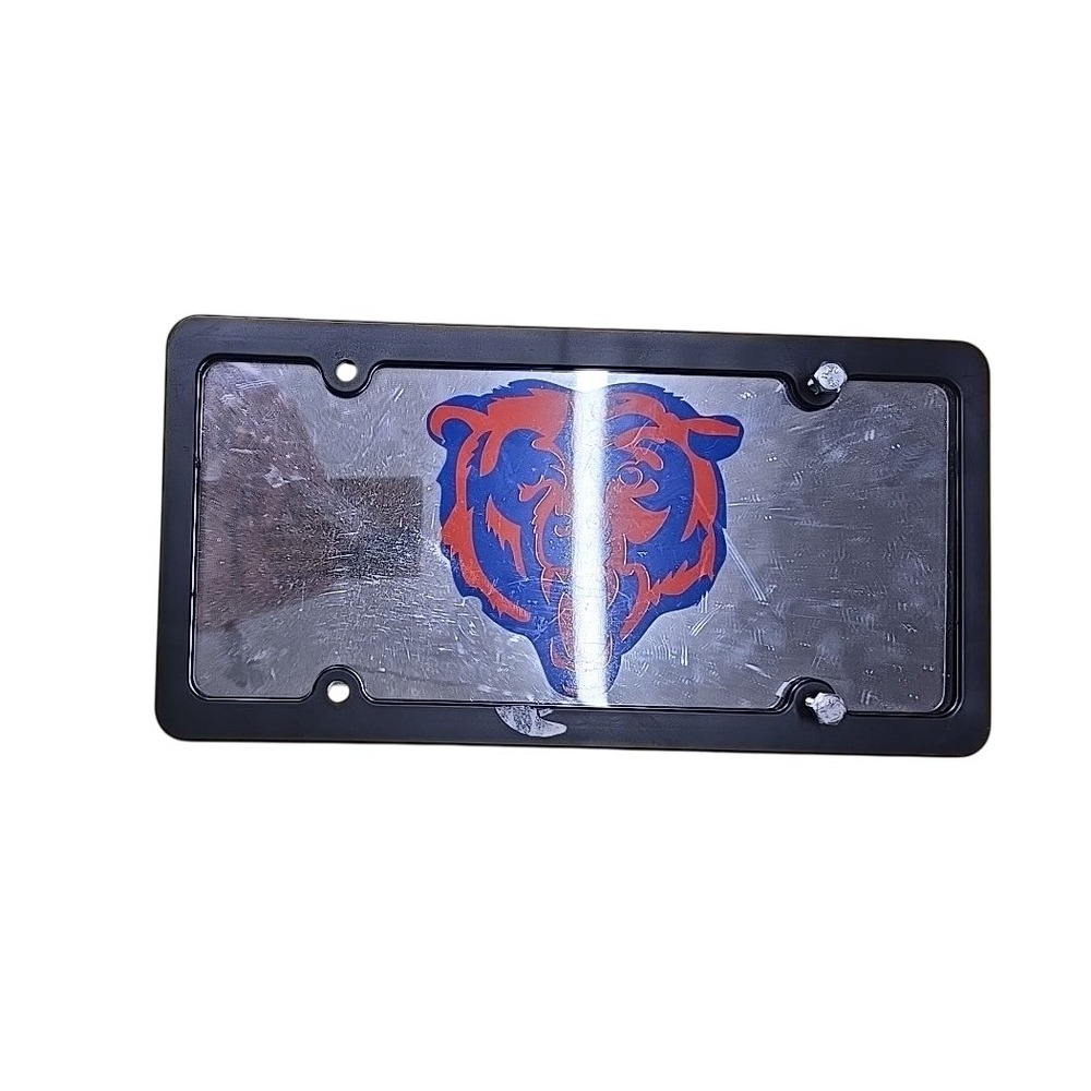 Chicago Bears NFL Chrome License Plate Frame Auto Tag Black & Orange Football